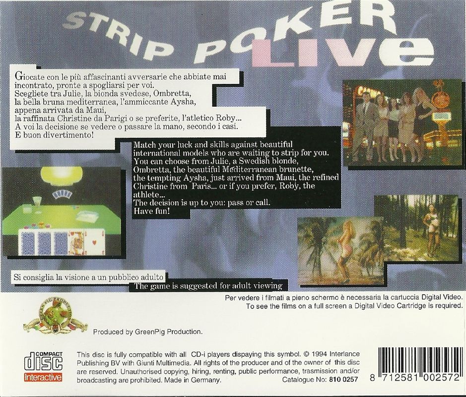 Strip Poker Live box art for CD-i